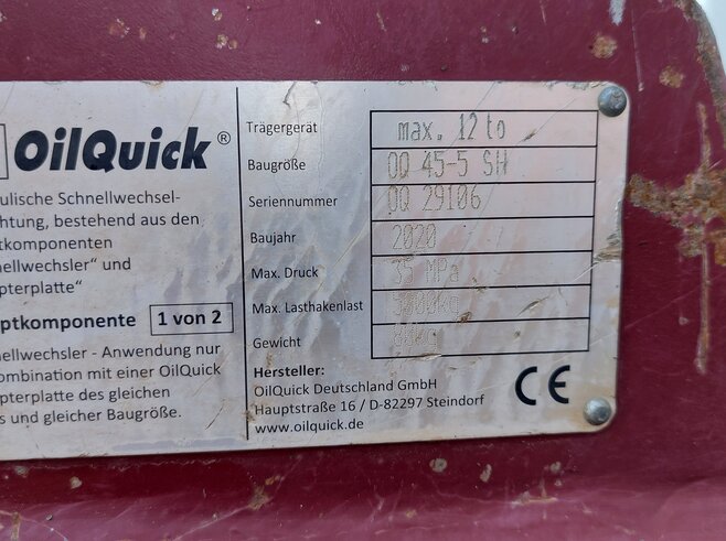 OilQuick Vollhydr. Schnellwechsler OQ45-5